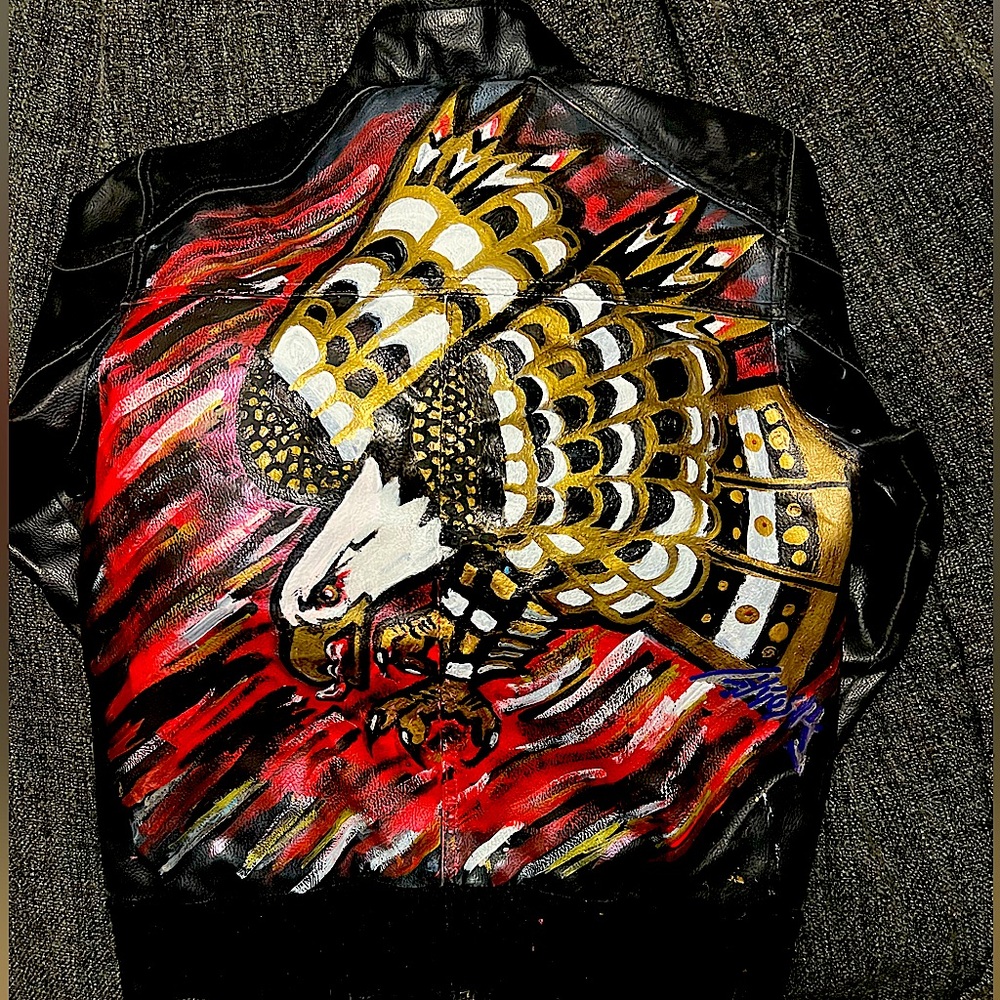 Hand Painted Leather Jacket signed by artist